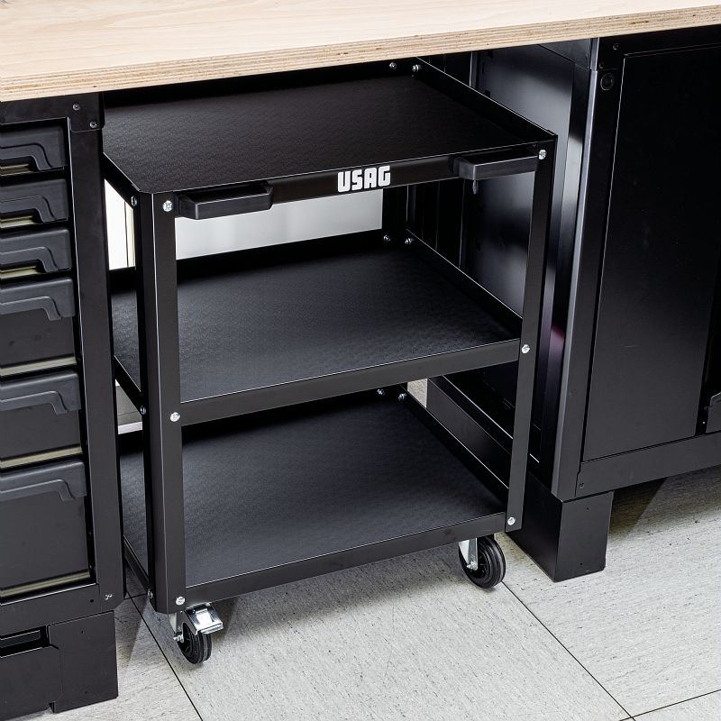 Multipurpose trolley with 3 shelves RAL 9005 | 516 SN | Usag - U05160265 Multipurpose trolley with 3 shelves RAL 9005 | 516 SN | Usag - U05160265